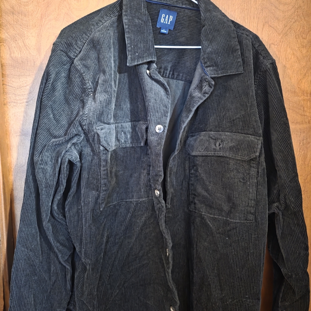 GAP Men's Corduroy Shirt Jacket - Dark Olive